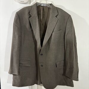 Geoffrey Beene Men’s 50R Blazer Sport Coat Brown Silk Wool Blend 2 Button Vented